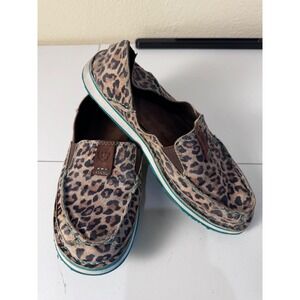 Ariat Cruiser Leopard Print Slip On Shoes Womens 8.5 Animal Print Western Boho